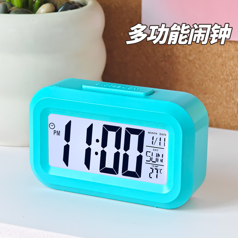 学生目覚まし時計電子時計デスクトップ多機能時計温度表示カレンダータイマー学習ミニ目覚まし時計|undefined