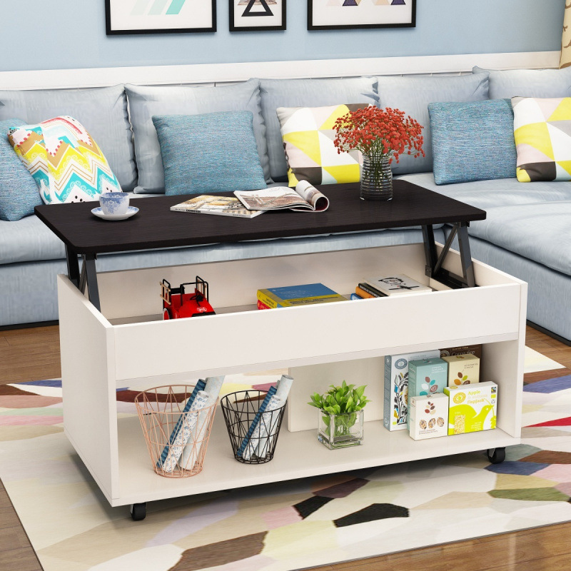 Mesa de té alta multifuncional plegable elevación tabla de comedor de doble propósito tabla de comedor retráctil simple tipo hogar pequeño