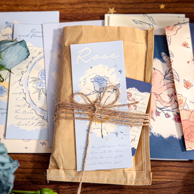 Mr. Paper Wish Rose Letter Collection Rose Confesión Poema Gao Yan Value Letter Sello de papel Material de membrete