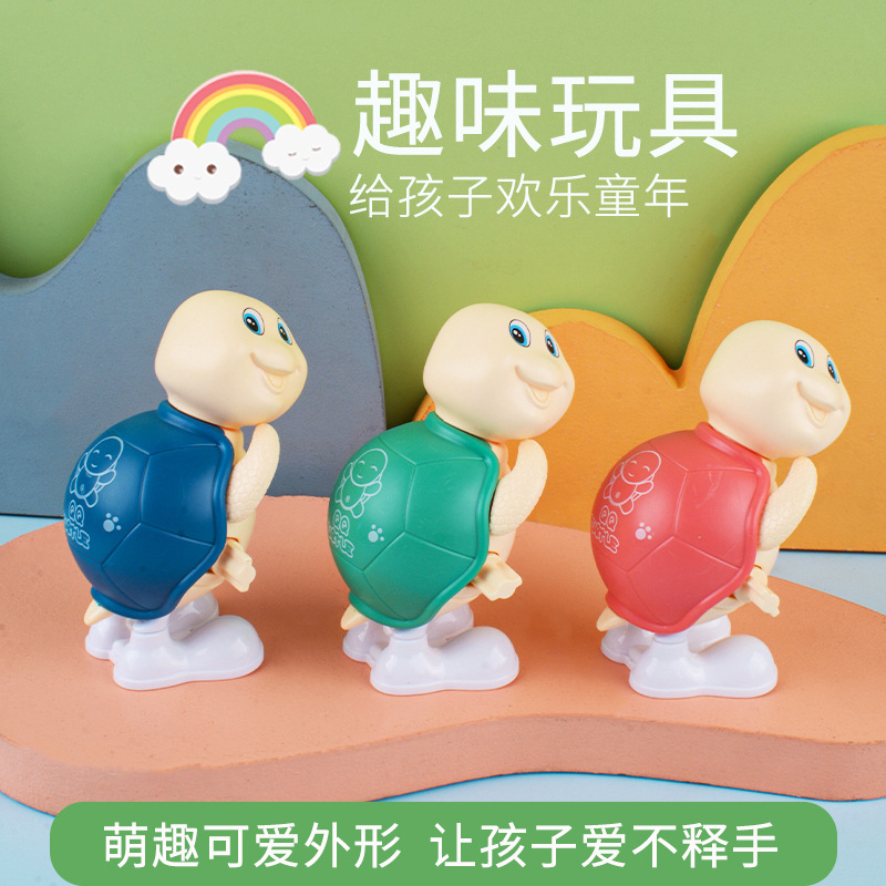 Clockwork saltando juguete cadena Jumping tortuga nostálgico de los niños pequeño juguete dibujos animados Pequeño animal puesto al por mayor