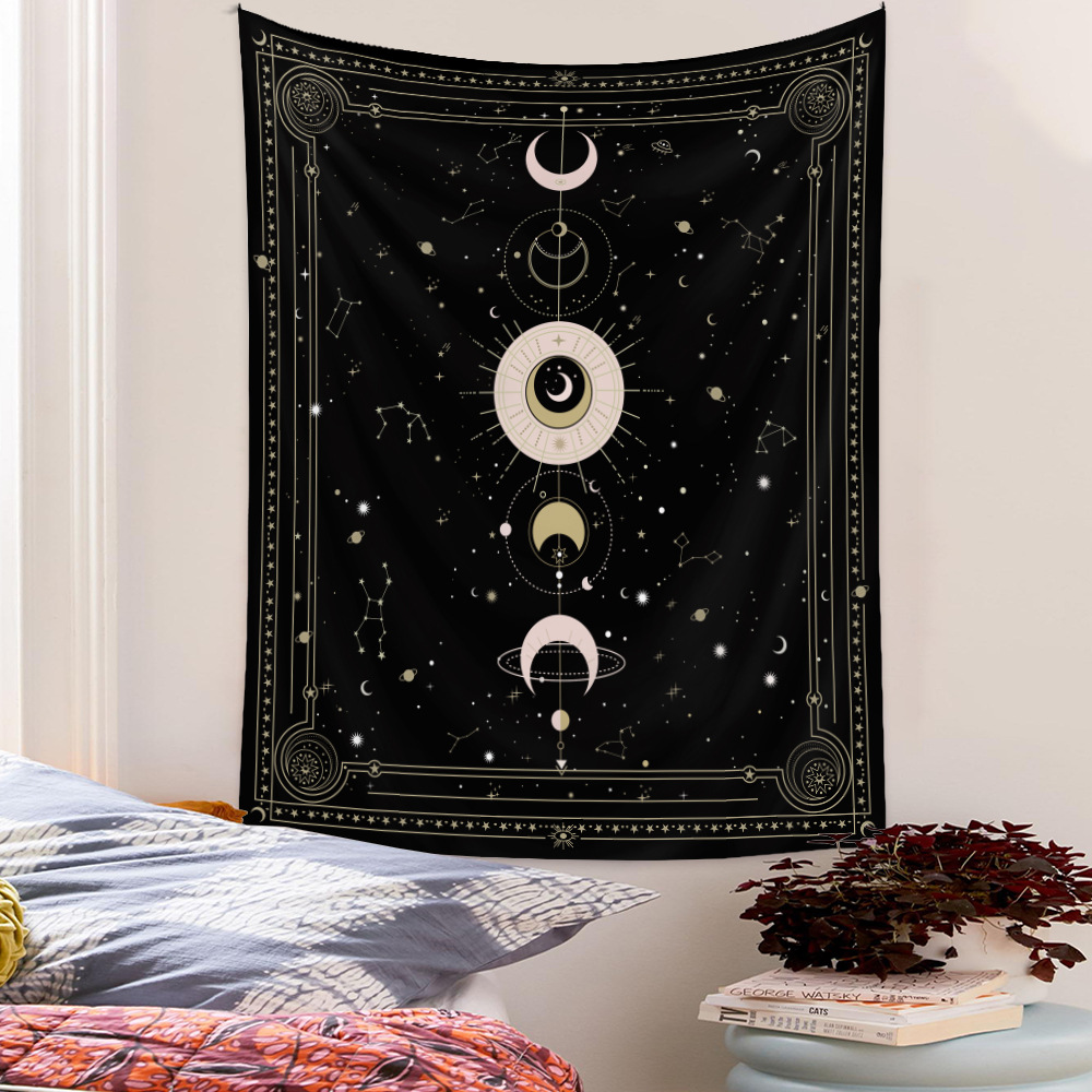 Bohemian Style Psychedelic Moon Phase Diagram Tapestry Wholesale Nihaojewelry display picture 1