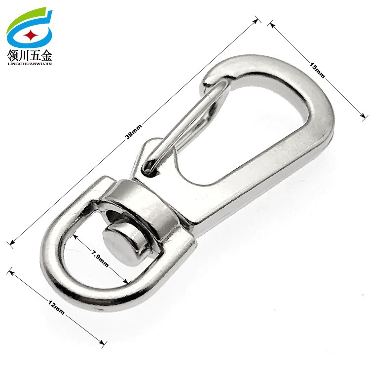 Factory Direct Hardware Luggage Dog Buckle Spring Buckle Elastic Buckle Keychain Weaving Hook