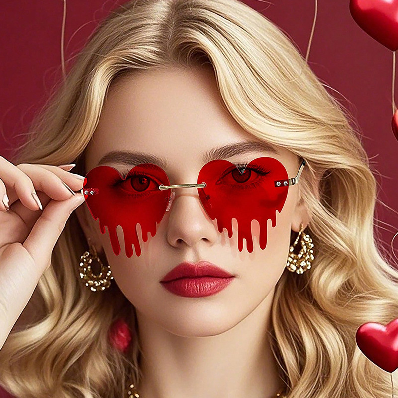Gafas de sol de fiesta de amor de moda Europa y América derritiendo personalidad amor lágrimas gafas de sol hombres y mujeres tendencia sunglasses