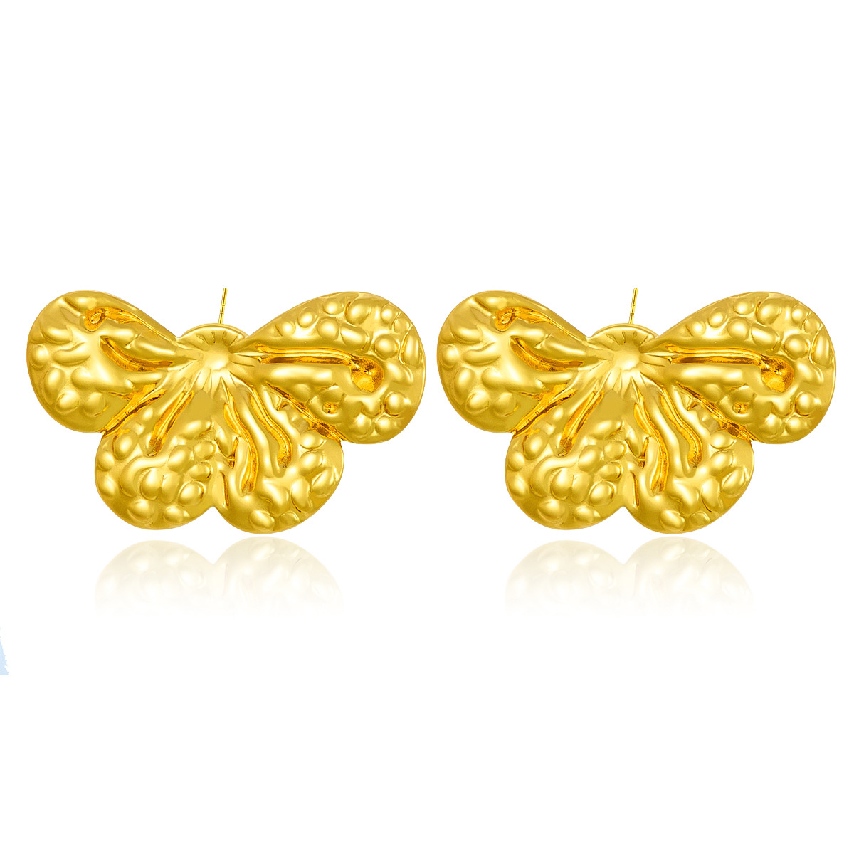 Europa y los Estados Unidos simple pétalos aretes de geometría de acero inoxidable para mujeres aretes de aire frío nicho temperamento aretes de diseño versátil