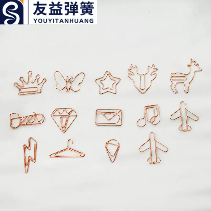 厂家供应卡通创意金属回形针加厚学生书签异形回形针办公用品批发