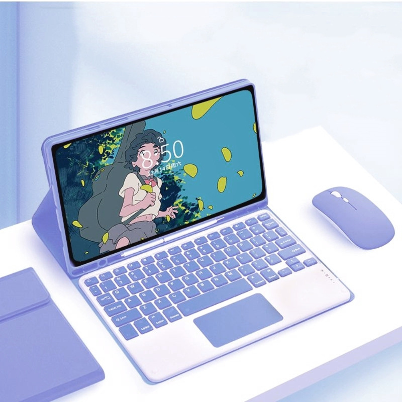 Suitable for Samsung Tablet Tab S9Fe S10+S7 Fe 12.4inch S6Lite Bluetooth Touch Keyboard Leather Case