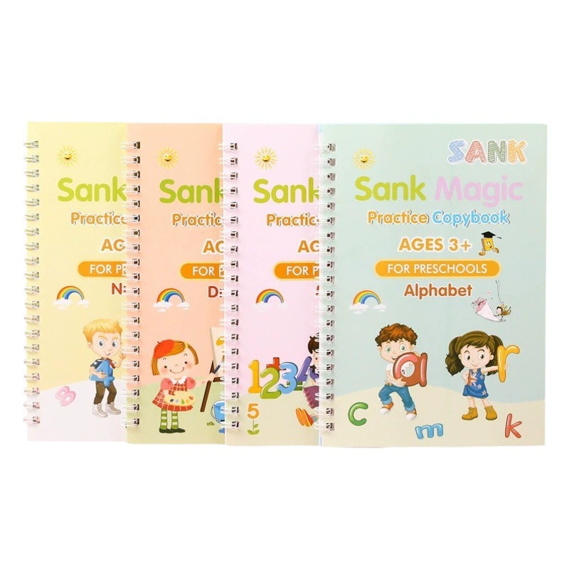 Трансграничная электронная коммерция Детская английская тетрадь Groove Magic Copybook контроль над копией ручка обучение детской каллиграфии оптом