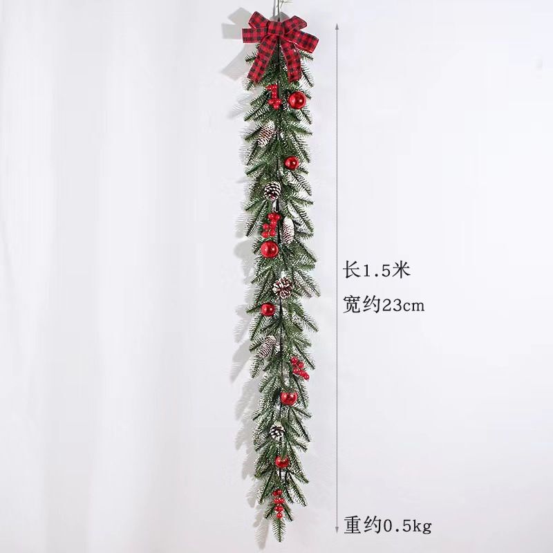 圣诞仿真绿植藤条软胶手感松柏叶松针加密装饰藤条亚马逊跨境爆款|undefined