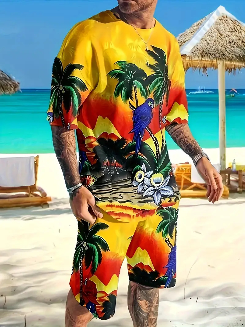Diseño de personalidad patrón de letras de dibujos animados verano nuevo estilo calle ropa casual suelta traje de hip-hop americano ME13