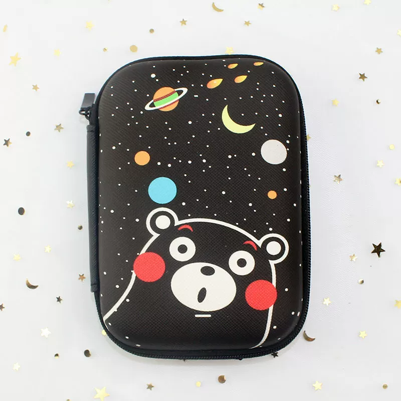 Organizer Storage Bag, Cute Printed Zipper Case, Portable 14×10×3 cm, Phone & Accessories