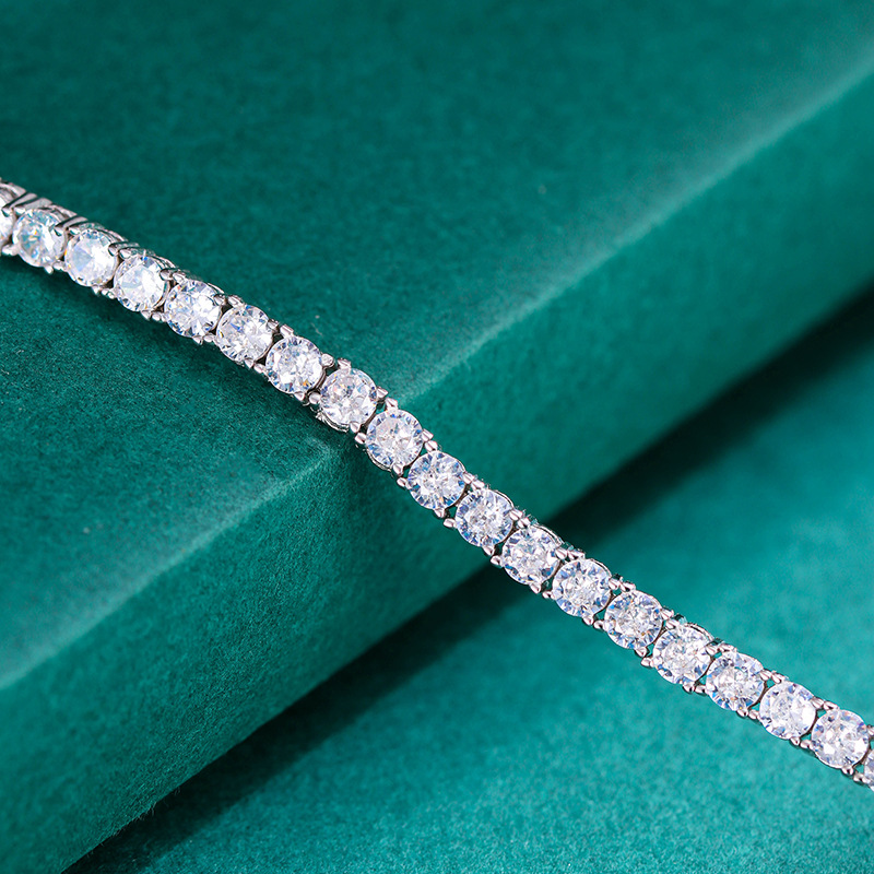 S925 plata esterlina zircón pulsera de diamante de alto nivel INS nicho de diseño de lujo sensación de ultra-flash joyas de diamantes