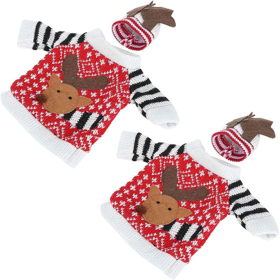 Transfronterizo nueva Navidad creativo alce rojo vino cubierta champán botella bolsa Navidad actividad fiesta decoración