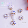 Nail decoration, metal nail sequins, accessory with rhinestones for nails, wholesale, ready-made product