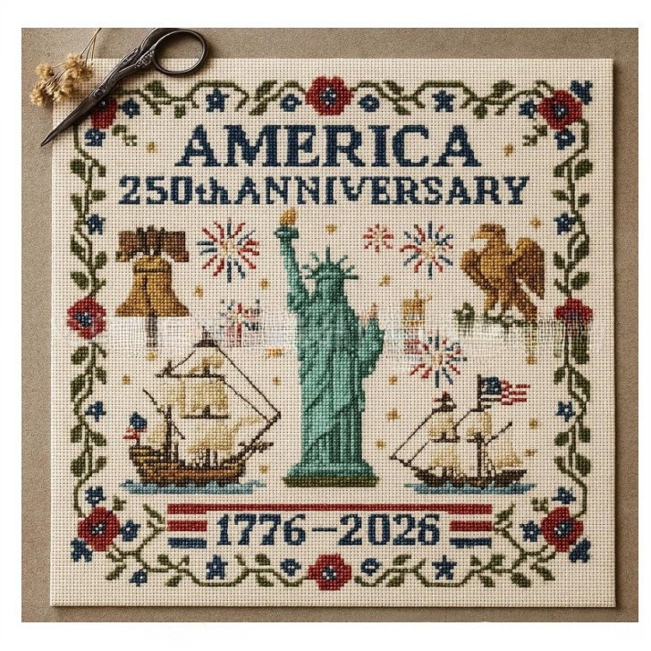 250th Anniversary of America Cross Stitch Kit 美国周年十字绣|undefined