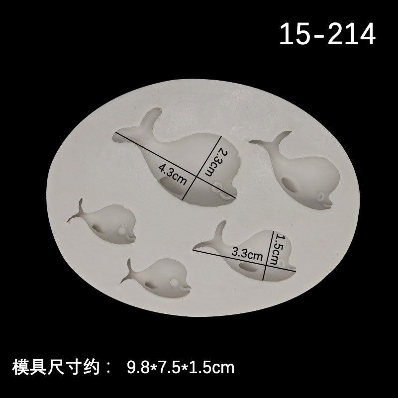 Tridimensional delfín Fondant chocolate molde de silicona líquida suave cerámica hecha a mano jabón paño en stock al por mayor