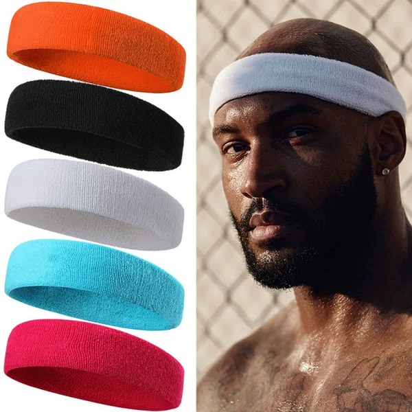 Cross-border outdoor men's and women's pure cotton sports headband towel headband sports headband sweat band factory direct wholesale