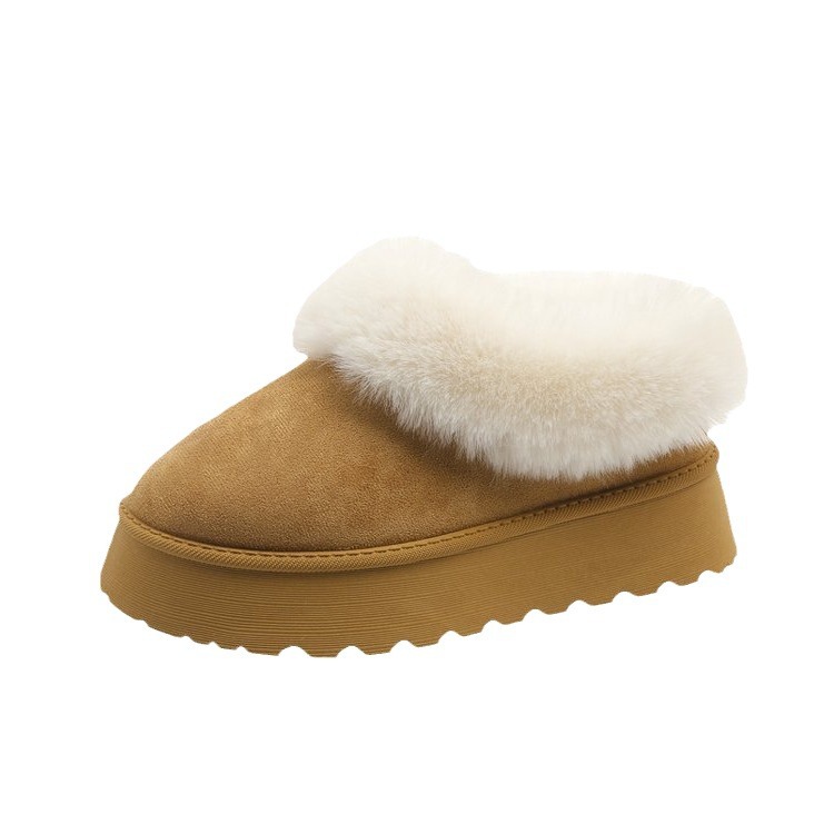 A new winter slip-on snow boots women's shoes plush one cotton shoes plus velvet thickened_voghion.com