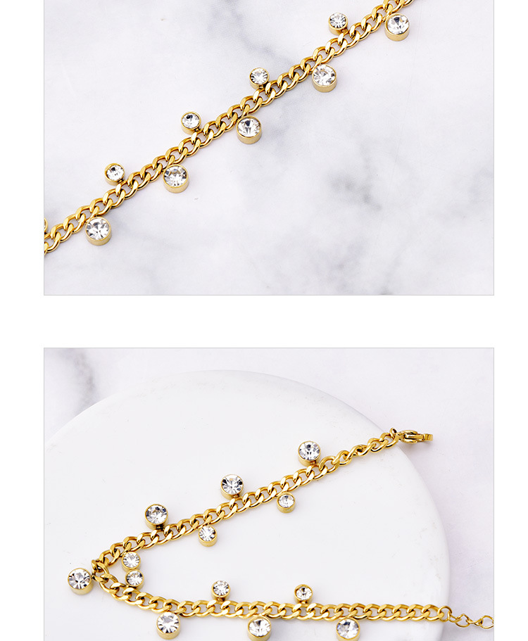 Zircon Inlay Material Bracelets Classification Daily Occasion Fashion Geometric Titanium Steel Inlaid Zircon Bracelets