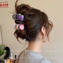 韩国可爱水果发夹女2025新款高端后脑勺清新半扎发高马尾抓夹小号