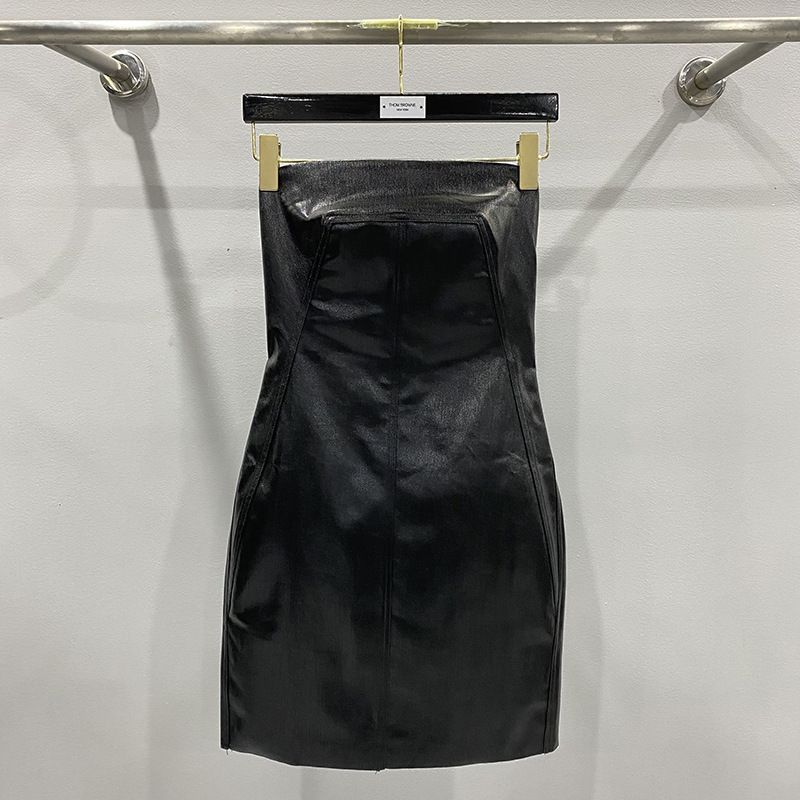 SUBHUMAN women's chic spring and summer new dark style trendy coating Denim wrapped chest slimming dress