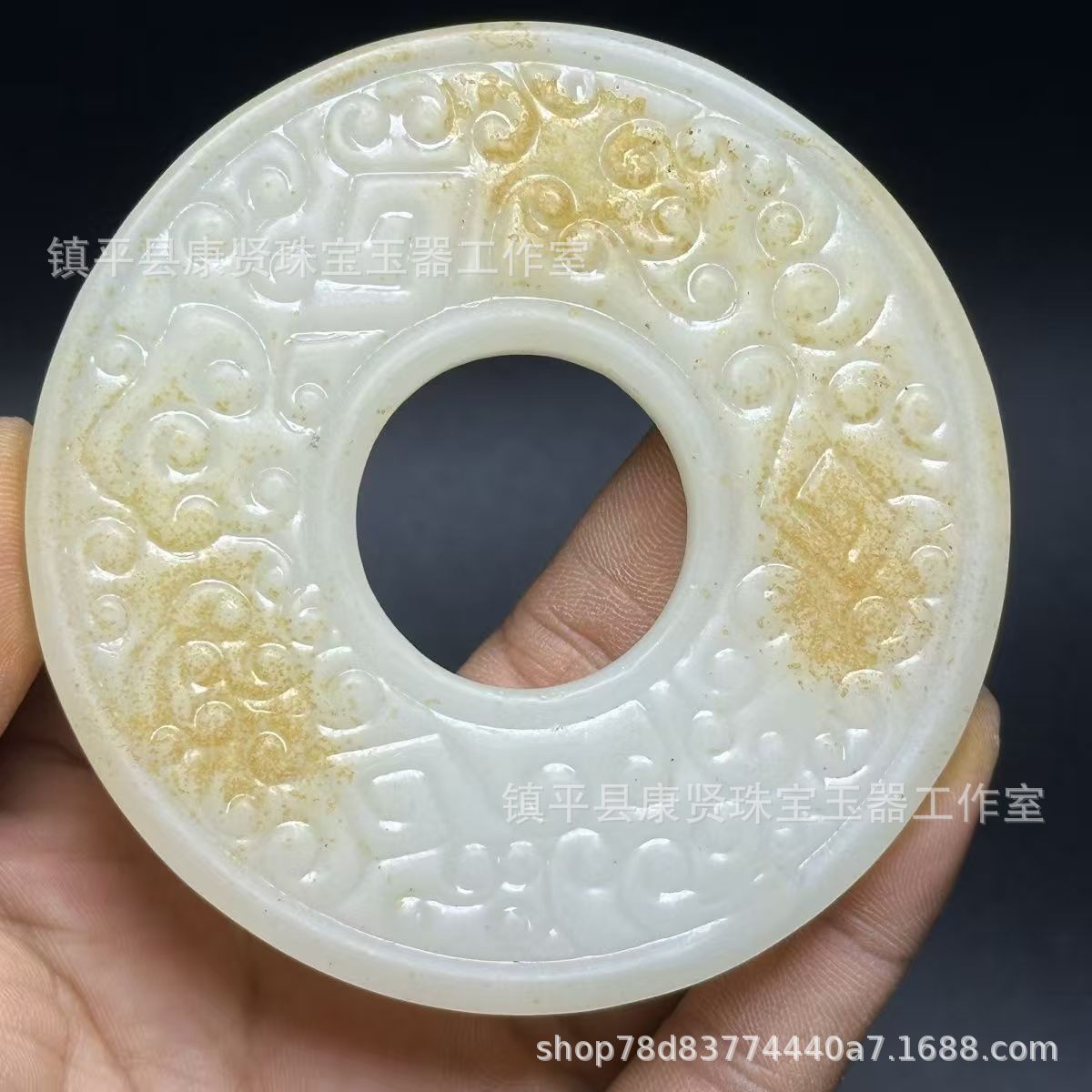 仿古古玩玉器高古玉仿白玉玉石挂件工艺品玉璧雕刻玉环批发