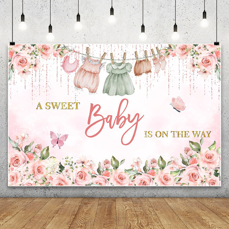 Baby Birth Gender Reveal Party Decoration Foreign Trade New Photo Material Photography Background Cloth
