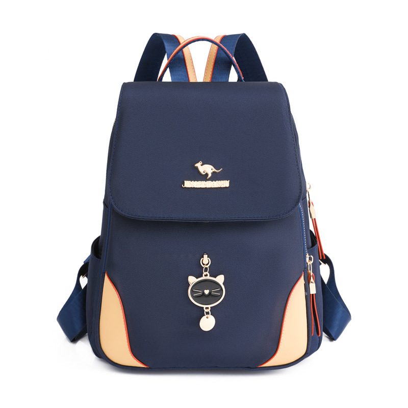 2023 primavera nueva versión coreana de la mochila de nailon para mujer moda linda color de contraste viaje mochila mochila escolar marea