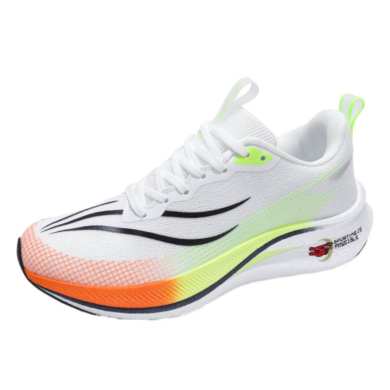 Nuevo conejo rojo 7 pareja de zapatos de malla de carbono transpirables, zapatos de moda para hombres, zapatos de correr casuales para hombres