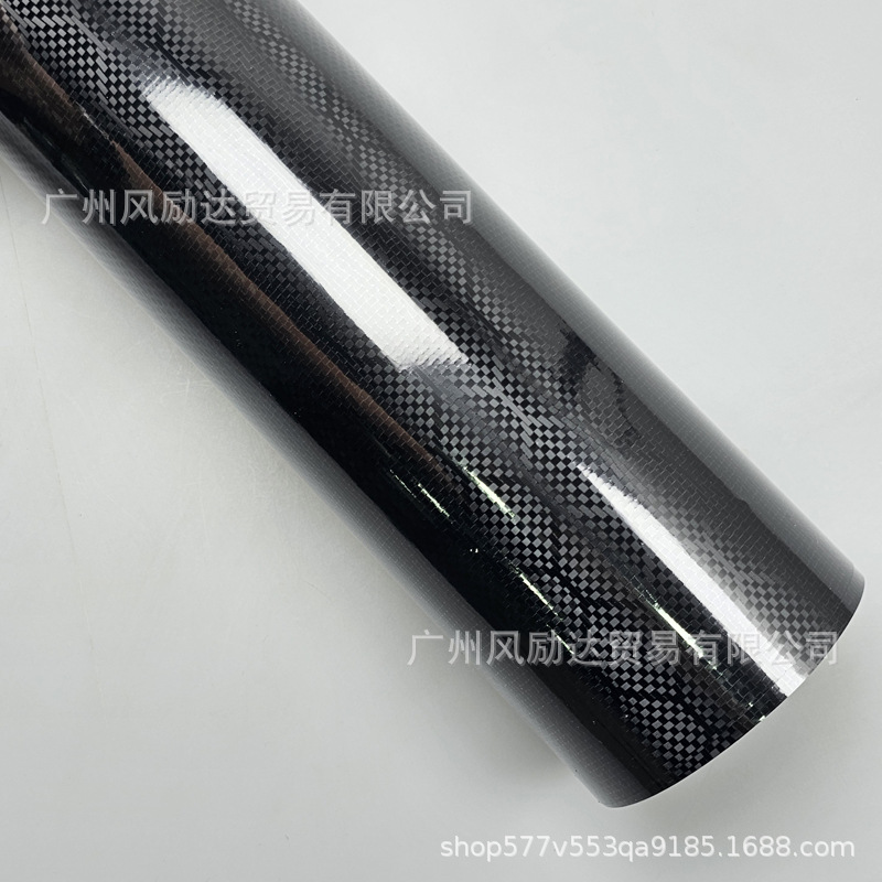 Cross-Border Hot-Selling Pet High-Gloss Forged Diamond-Shaped Black Carbon Fiber Interior Trim Glossy Black Full Body Wrap Film