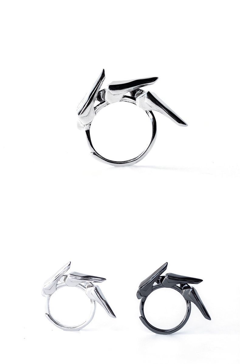 fashion personality niche plated s925 silver open ring men and women