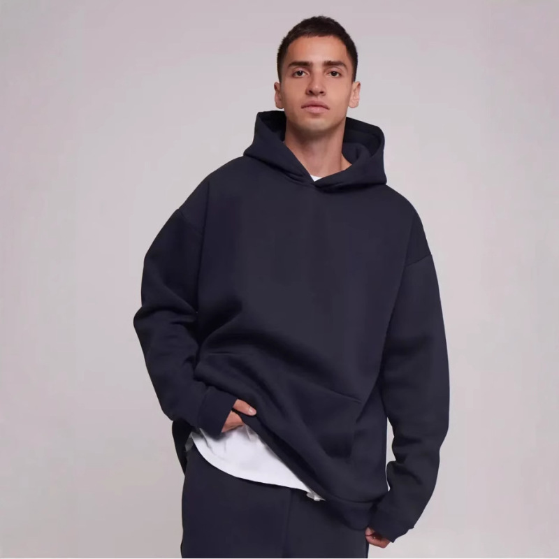 2025 new men's and women's blank loose plus size hoodie fleece hooded sweater coat