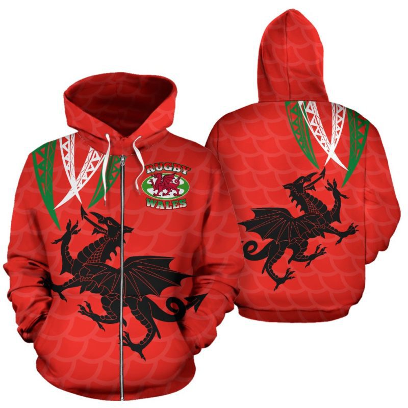 Cross-border major platforms hot sale hoodie Welsh dragon flag hooded sweater men's New
