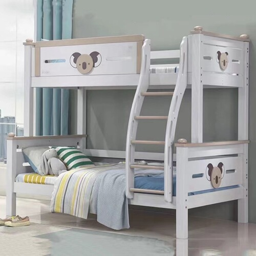 Full solid wood double-layer bed with upper and lower beds, children's bed, home use, high and low bed, adult and child bed, storage bed
