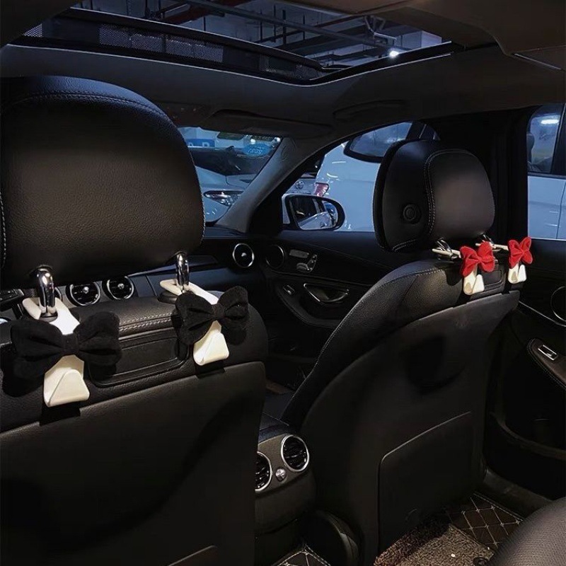 Gancho trasero del asiento del coche de celebridades de Internet Gancho trasero del coche Gancho de almacenamiento trasero del coche Gancho de lazo rojo femenino