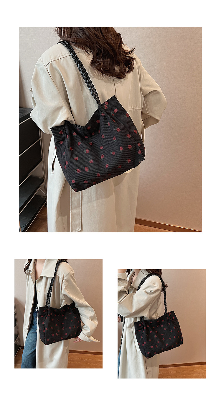 Umhängetasche mit großem Fassungsvermögen für Reisen, Cord-Handtasche, vielseitige Schultertasche, Damen-Einkaufstasche, Pendler-Notebook-Schultasche, neu – Detail 13