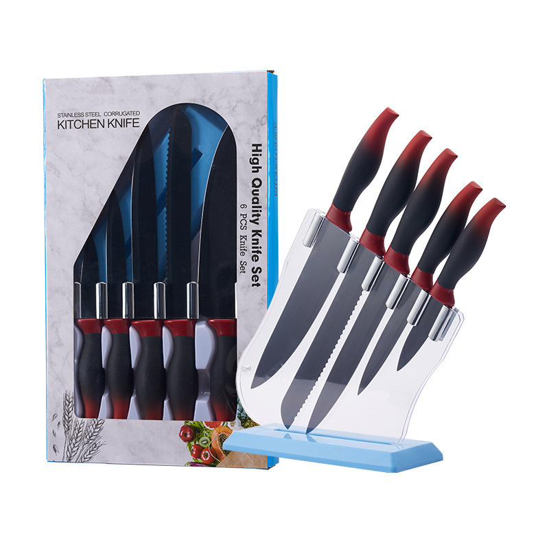 Cuchillo de cocina cuchillo con cuchillo de pan cuchillo de frutas cuchillo de color de seis piezas