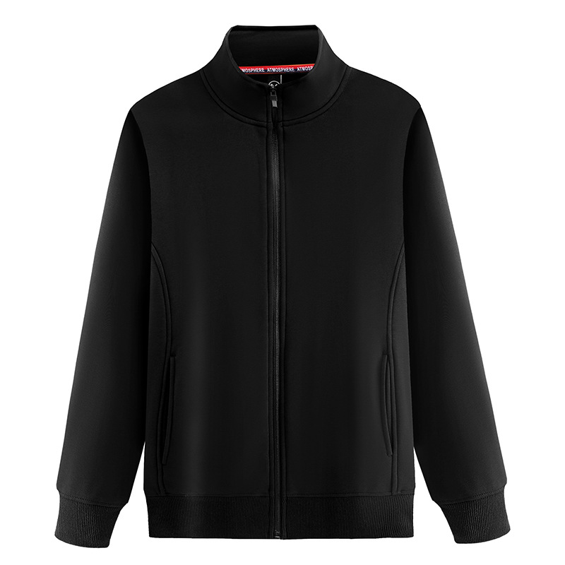 Sudadera de invierno con cuello alto y cremallera, de terciopelo Silver Fox, con logotipo personalizado impreso y bordado, chaqueta de trabajo de oficina, ropa para actividades al aire libre