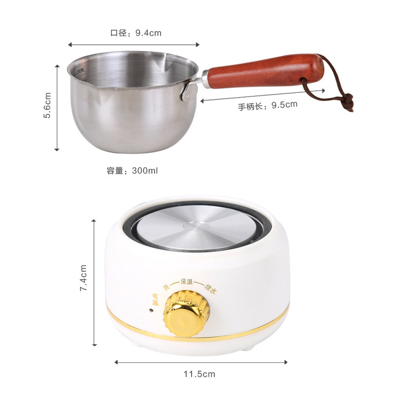 흰색 왁스 용해로 + 300ml 작은 냄비