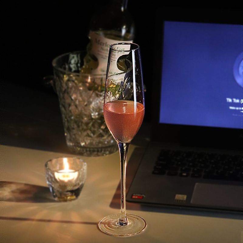 香槟杯高颜值玻璃高脚杯鸡尾酒葡萄酒家用水晶杯子微醺套装酒杯|undefined