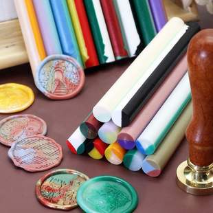 European color fire paint round mixed color wax stick sealing wax various mixed color retro wax strip envelope sealing wax factory wholesale