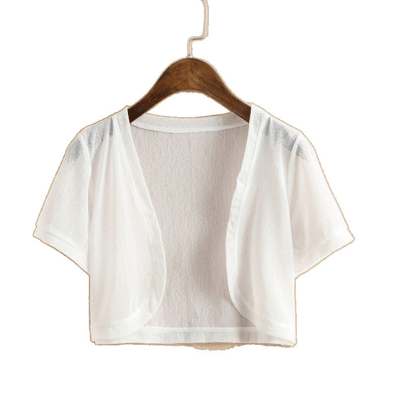 女性用小さなショール、夏用シフォン日焼け止め服、空調シャツ、薄手コート、小さなチョッキ、大きいサイズ、万能カーディガン、ショートスタイル|undefined