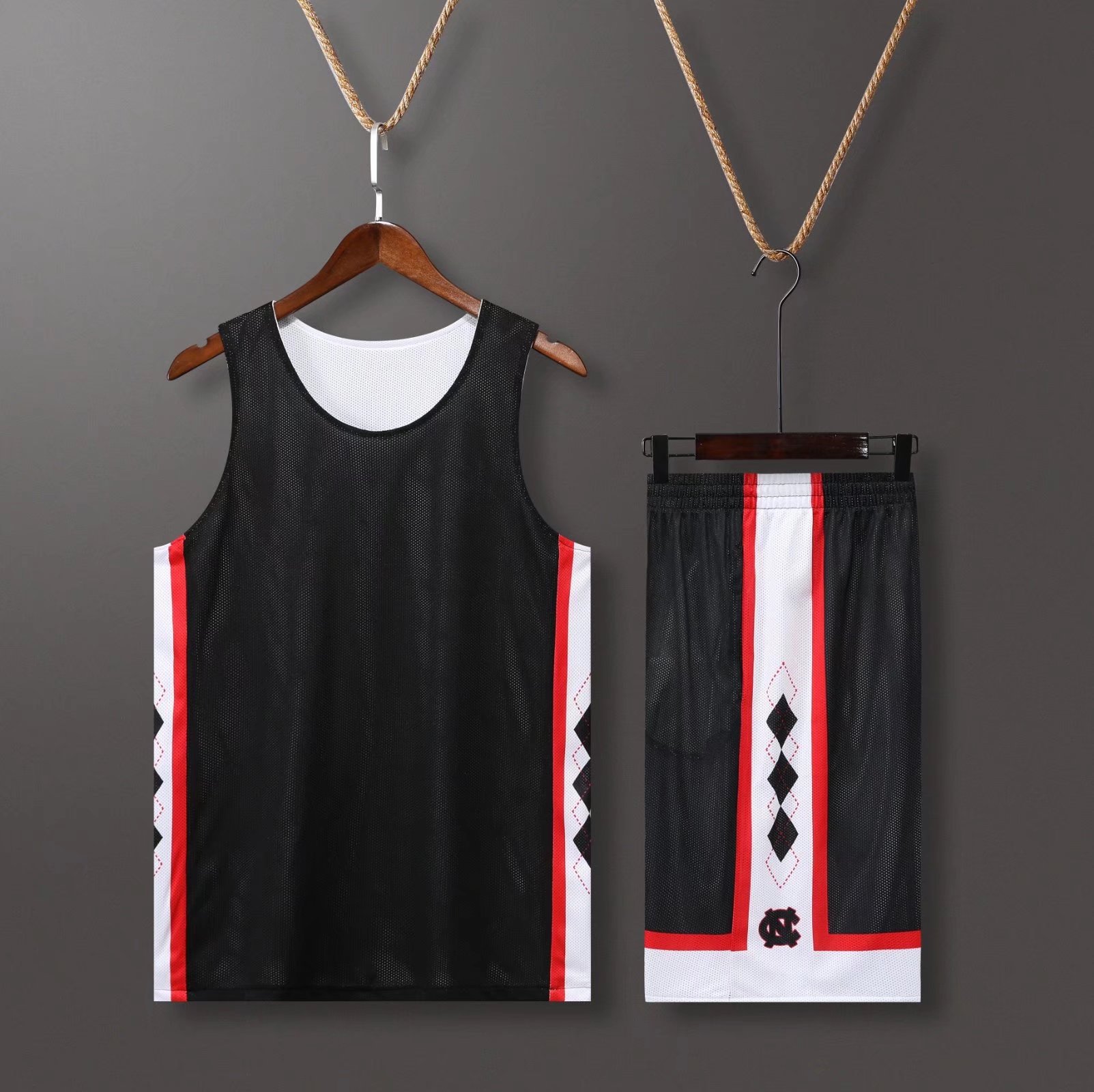 Double-Sided Basketball Suit Male College Students Printed Summer Game Jersey North Carolina Training Suit Printing Fashion Vest