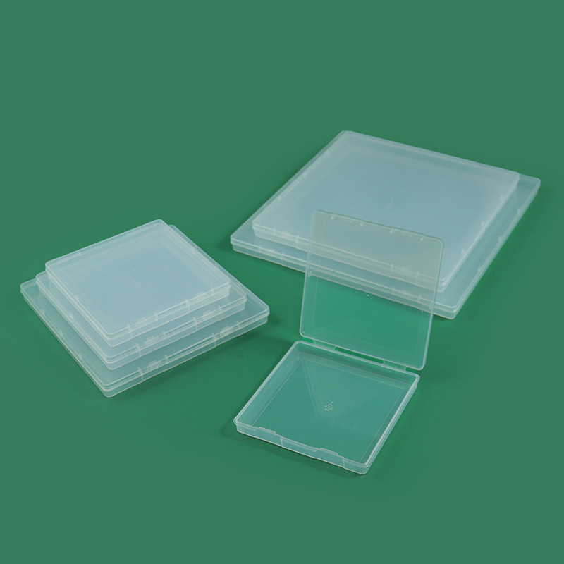 Flat Square Box, Square Transparent Storage Box, Hardware Parts Component Packaging Box, Document Certificate Plastic Organizing Box