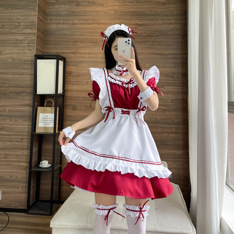 奇跡の暖かい世界旅行赤ワイン恋人メイド服ロリータかわいいメイド服コスプレハンドゲーム|undefined