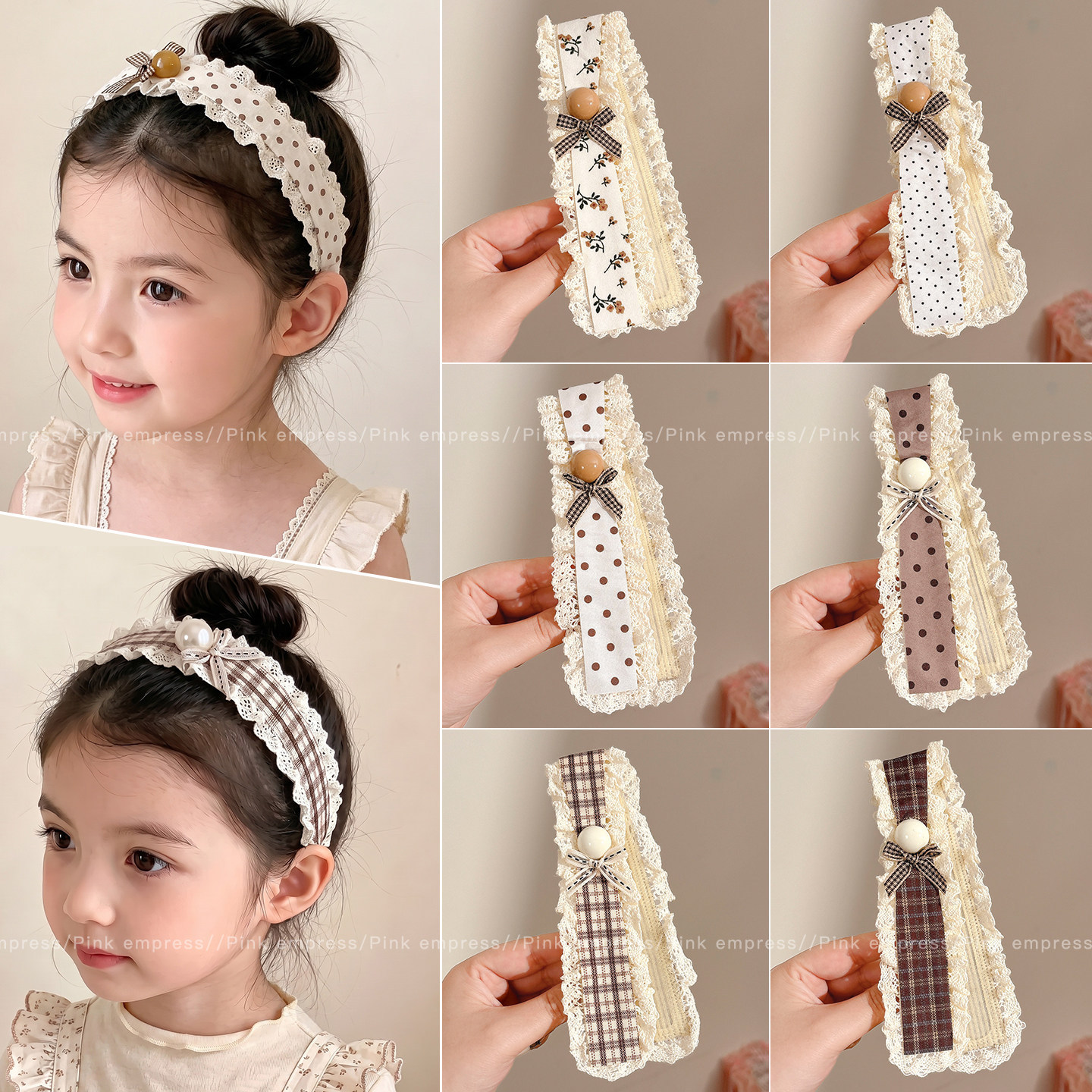 Cute girls' hair tidying magic tape headband, children's non-damaging bangs sticker, side-stick headband hair accessory