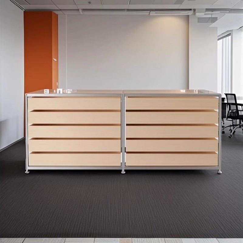 铝型材海洋板桦木储物斗柜DIY置物架咖啡厅中岛台多层抽屉展示柜