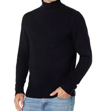 男士秋冬高领针织衫纯色简约宽松型针织毛衣长袖针织衫款式多样