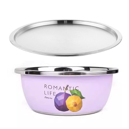 Раковина из нержавеющей стали 304, красочная раковина с крышкой, кухонная раковина, чаша для взбивания яиц, чаша для замеса, чаша для супа, чаша для мытья овощей, пищевой класс