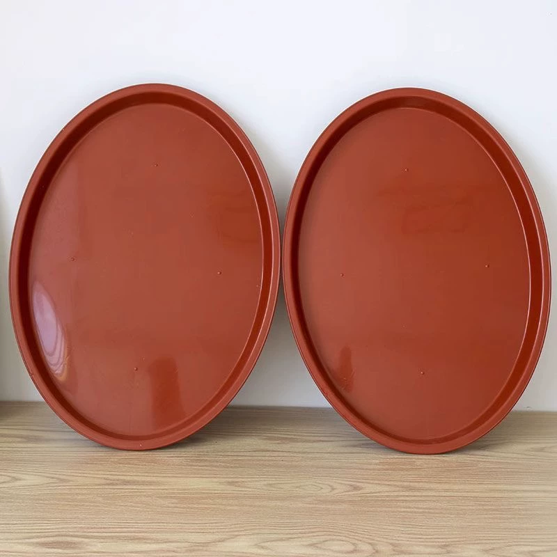 Овальный пластиковый поддон для цветочных горшков, поддон для сбора воды, красный, черный, для комнатных растений, бонсай, поддон для цветочных горшков