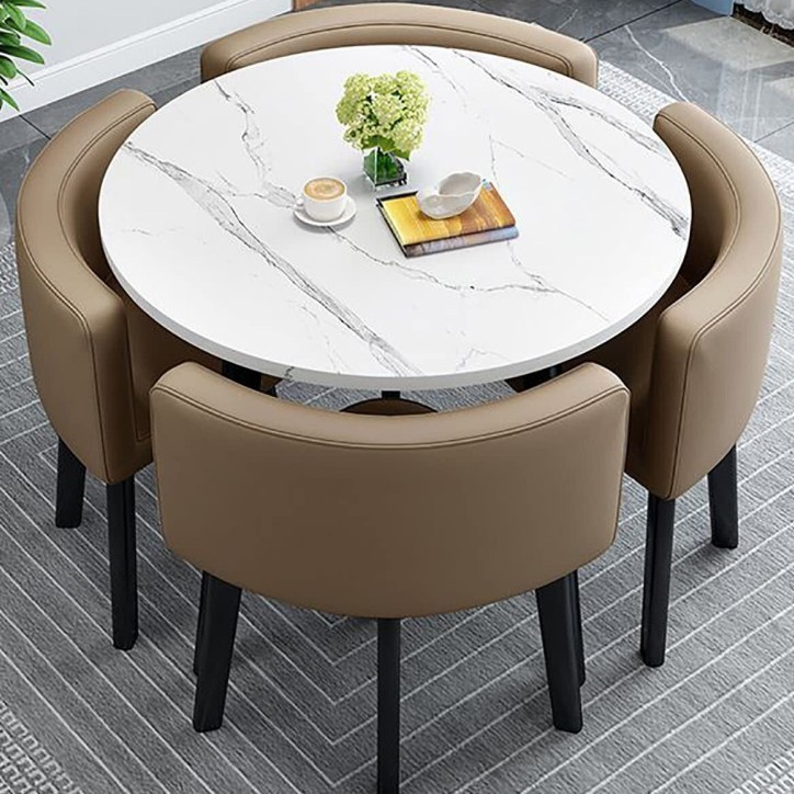 Simple Recepción y negociación pequeña mesa redonda mesa de recepción negociación reunión mesa de invitados y silla traje Oficina área de descanso mesa y silla combinación